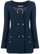 Alessandra Rich Double Breasted Blazer Dress - Blue