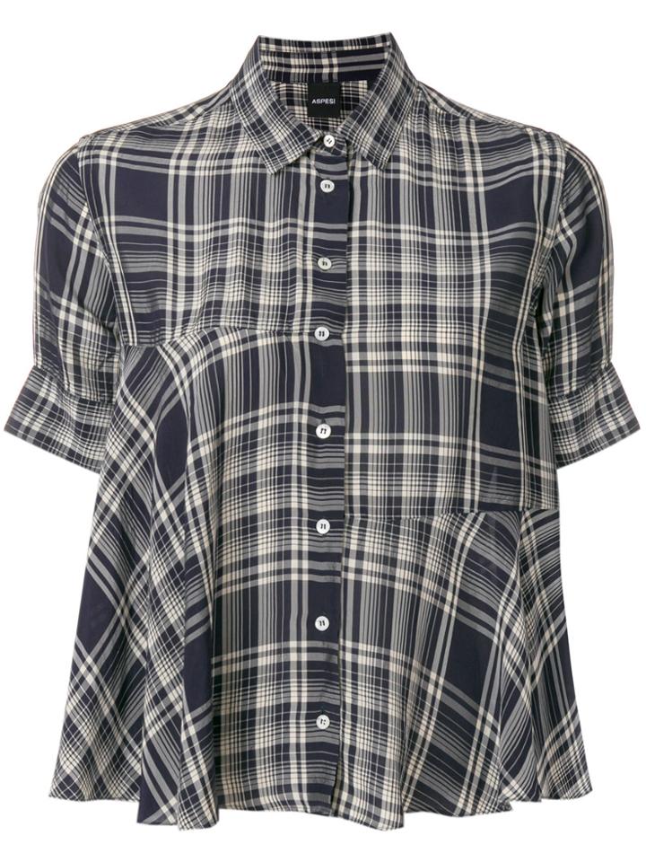 Aspesi Checked Button Shirt - Black