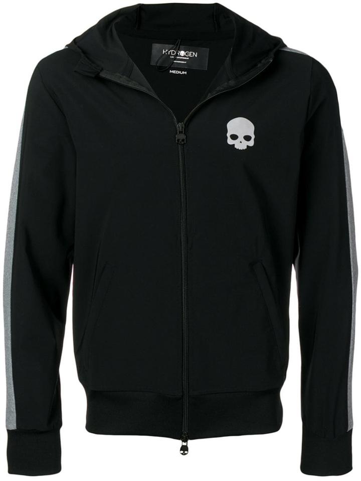 Hydrogen Skull Print Hoodie - Black