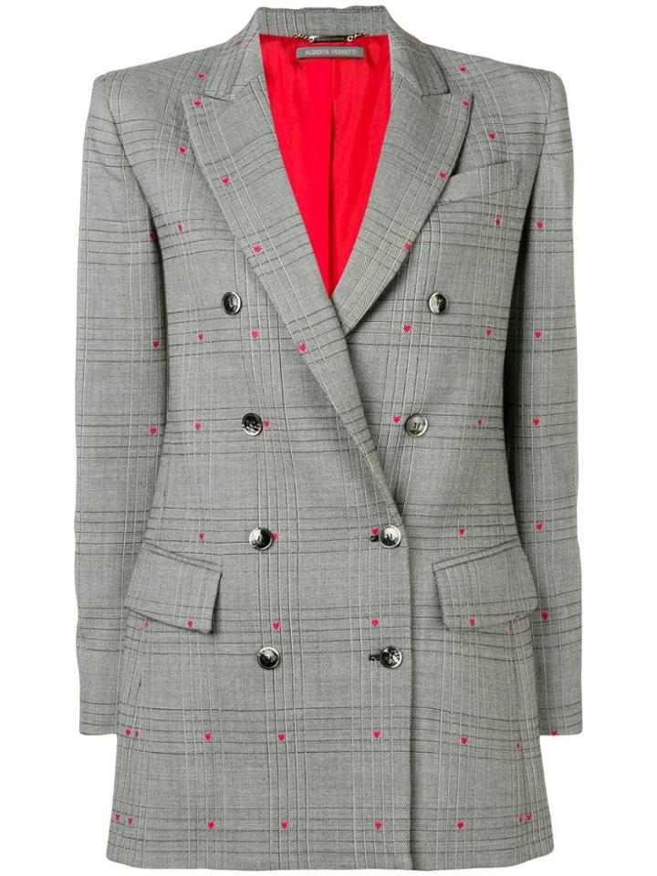 Alberta Ferretti Double-breasted Heart Blazer - Grey