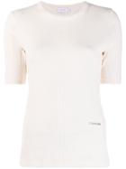 Calvin Klein Ribbed Knit T-shirt - Neutrals