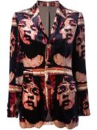 Jean Paul Gaultier Vintage Printed Velvet Jacket, Women's, Size: Small, Black