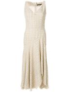 Alexander Mcqueen Lurex Detail Asymmetric Dress - Nude & Neutrals