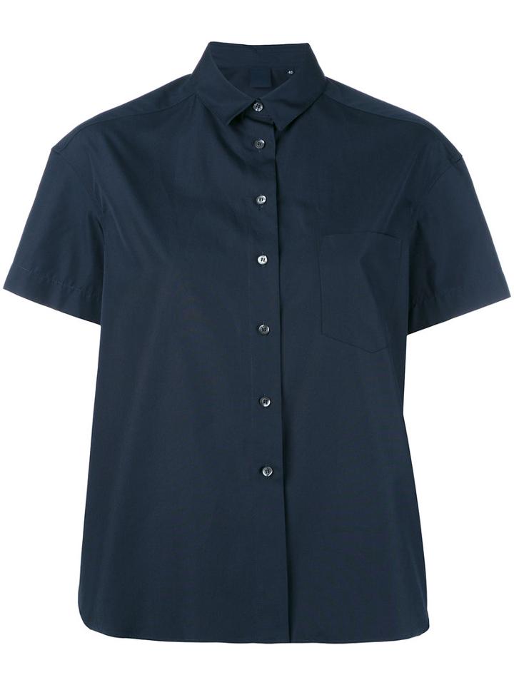 Aspesi - Short Sleeve Shirt - Women - Cotton - 42, Blue, Cotton