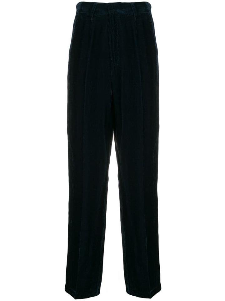 Forte Forte Velvet Straight Trousers - Blue