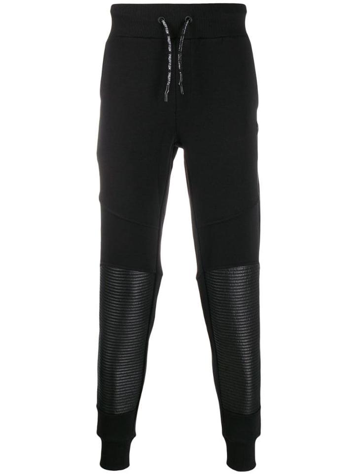 Philipp Plein Ribbed-detailed Track Pants - Black