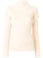 Dusan Ribbed Turtle Neck Sweater - Nude & Neutrals