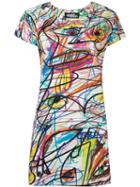 Jeremy Scott Scribble Print T-shirt Dress
