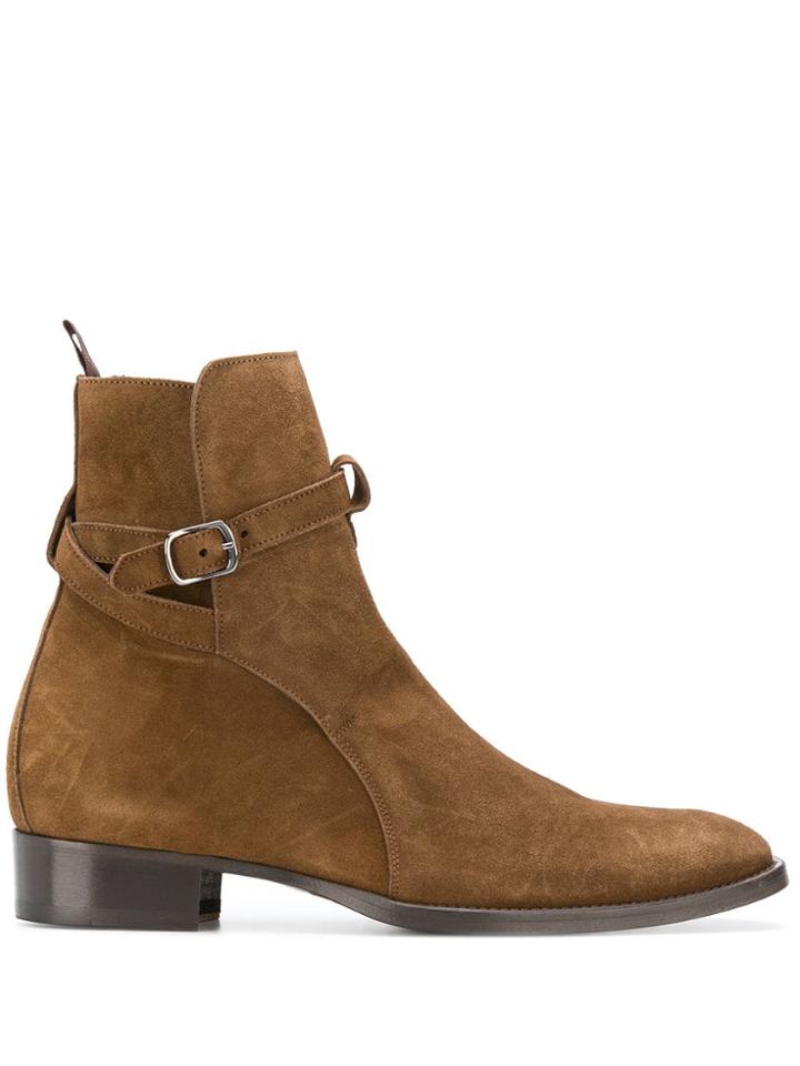 Marc Ellis Side Buckle Ankle Boots - Brown