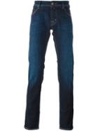 Jacob Cohen Contrast Stitching Jeans, Men's, Size: 35, Blue, Cotton/spandex/elastane