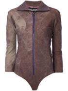 Junya Watanabe Comme Des Garçons Vintage Zipped Up Bodysuit - Brown