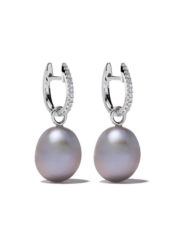 Annoushka 18kt White Gold Diamond Pearl Earrings - 18ct White Gold