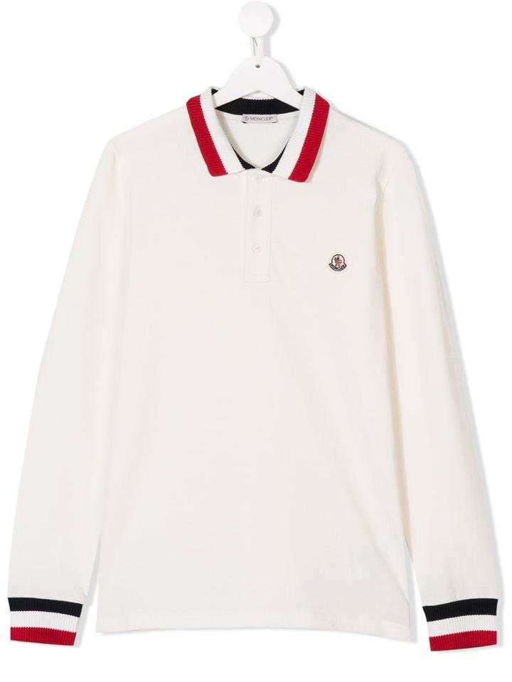 Moncler Kids Teen Long-sleeve Polo Shirt - White