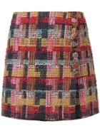 Adam Lippes Tweed Mini Skirt - Red