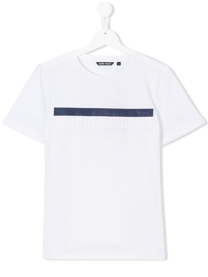 Antony Morato Teen Stripe Logo T-shirt - White