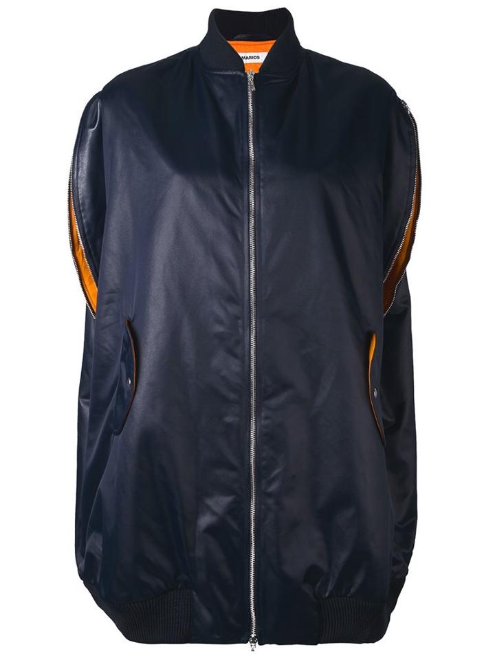Marios Sleeveless Long Bomber Jacket