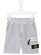 Stone Island Kids Zipped Pocket Shorts, Boy's, Size: 6 Yrs, Grey