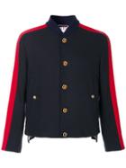 Thom Browne Cricket Seam Button-front Jacket In Navy Melton -