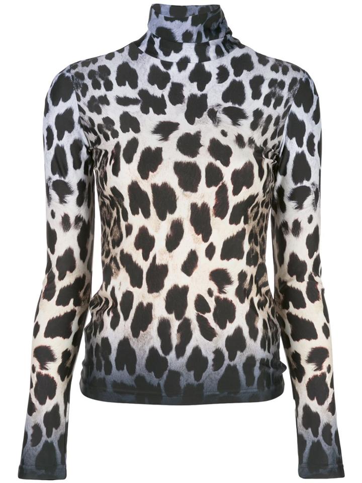 R13 Leopard Print Roll Neck Top - Multicolour