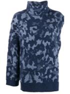 Ports 1961 Asymmetric Camouflage Jumper - Blue