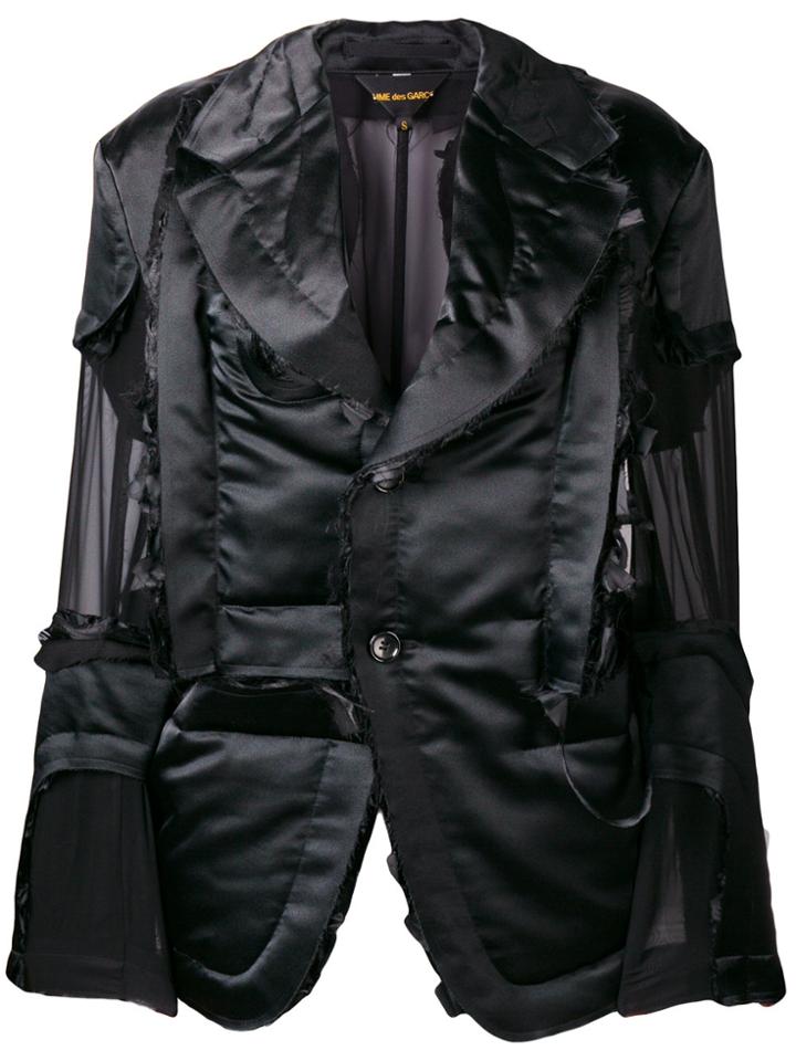 Comme Des Garçons Sheer Detailed Jacket - Black