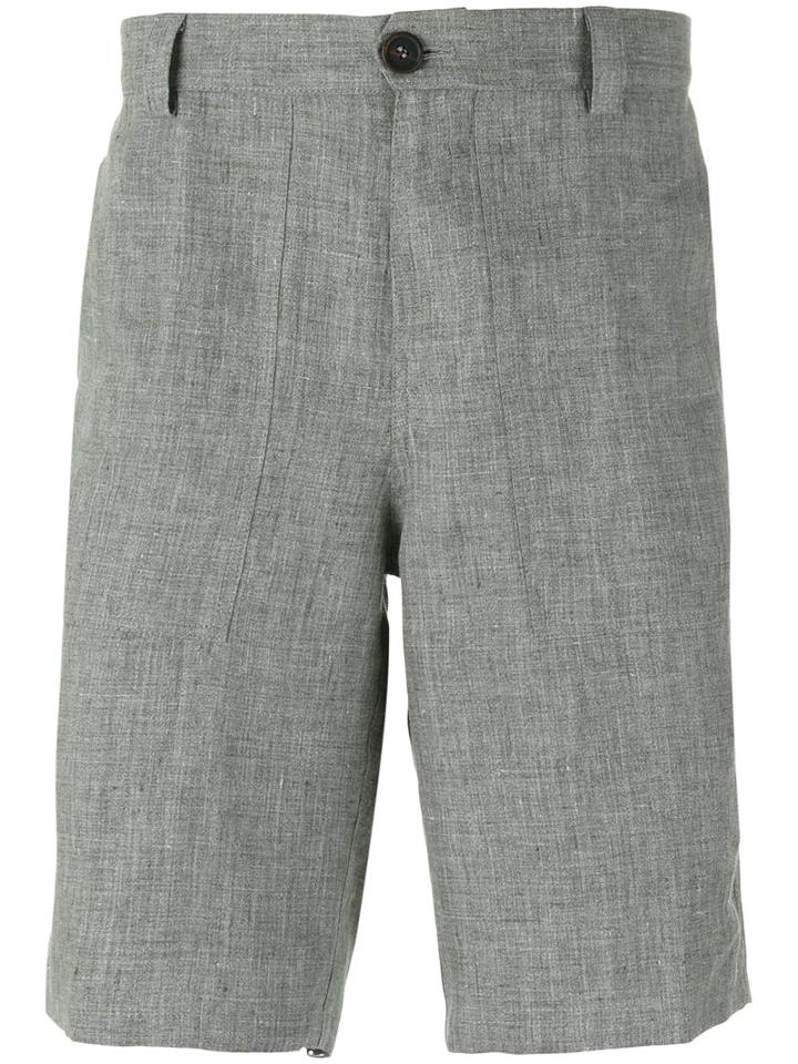 Brunello Cucinelli Tailored Shorts, Men's, Size: 50, Green, Cotton/linen/flax