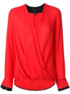 Rag & Bone Victor Double Cuff Blouse - Red