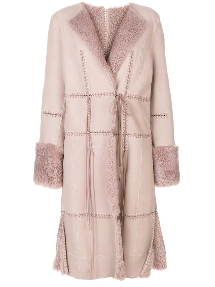 Alexander Mcqueen Stitch Detailed Coat - Pink & Purple