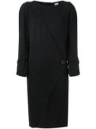 Krizia Vintage Cross Front Shift Dress - Black