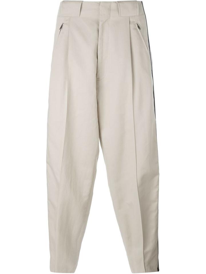 Ports 1961 Side Band Wide Pants, Men's, Size: 46, Nude/neutrals, Cotton/linen/flax/viscose