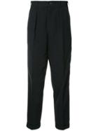 Comme Des Garçons Vintage Front Pleat Tapered Trousers - Blue