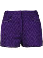 Missoni - Zigzag Mini Shorts - Women - Viscose/cupro/polyester/spandex/elastane - 40, Pink/purple, Viscose/cupro/polyester/spandex/elastane