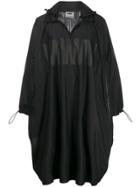 Wwwm Oversized Hooded Rain Coat - Black
