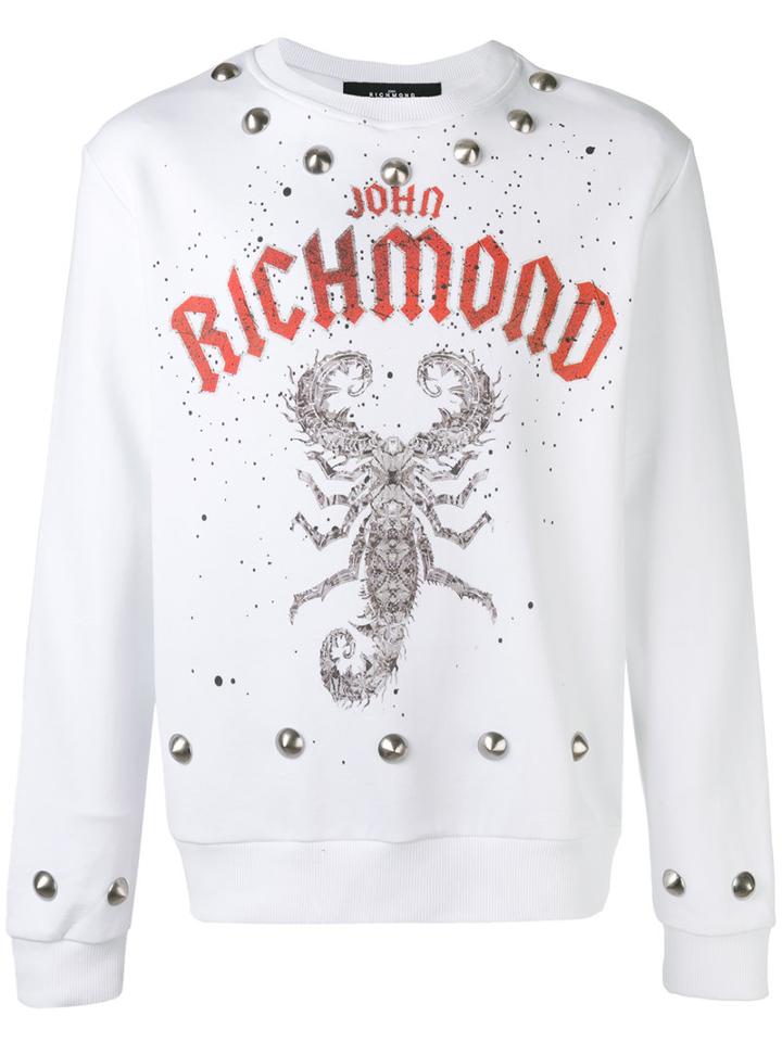 John Richmond - Scorpion Print Sweatshirt - Men - Cotton/polyester - S, White, Cotton/polyester