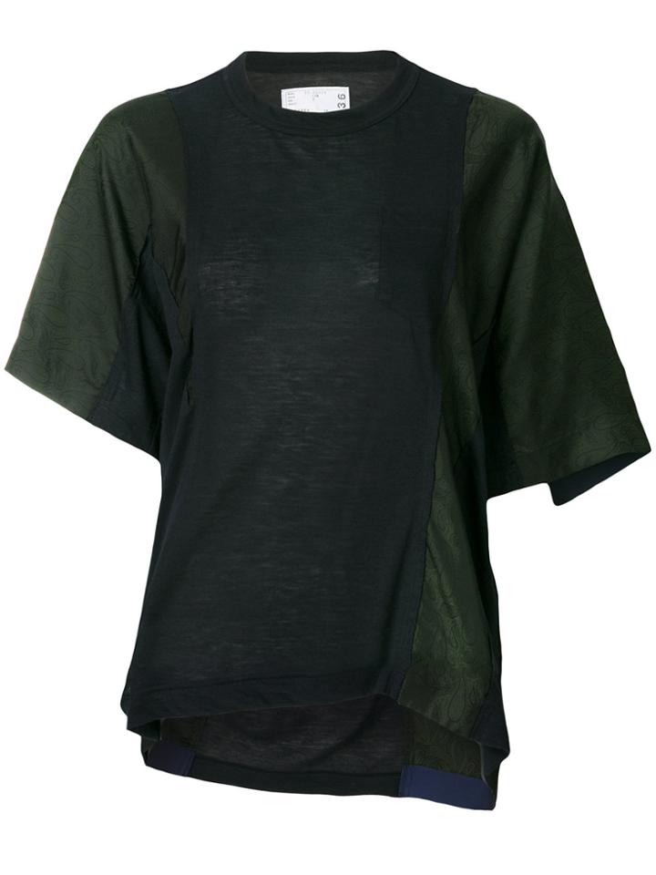 Sacai Paisley Panelled T-shirt - Blue