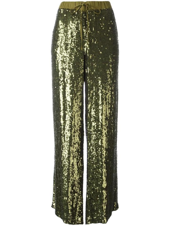 P.a.r.o.s.h. 'googi' Trousers, Women's, Size: Medium, Green, Viscose/pvc