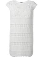 Saint Laurent Knitted Shift Dress, Women's, Size: Small, White, Cotton