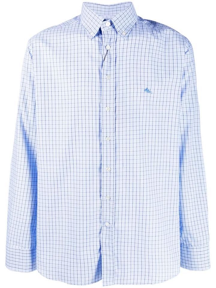 Etro Check Button-down Shirt - Blue