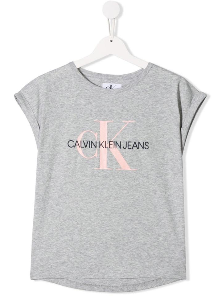 Calvin Klein Kids Teen Cap Sleeve T-shirt - Grey