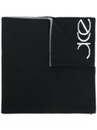 Versace Logo-intarsia Scarf - Black