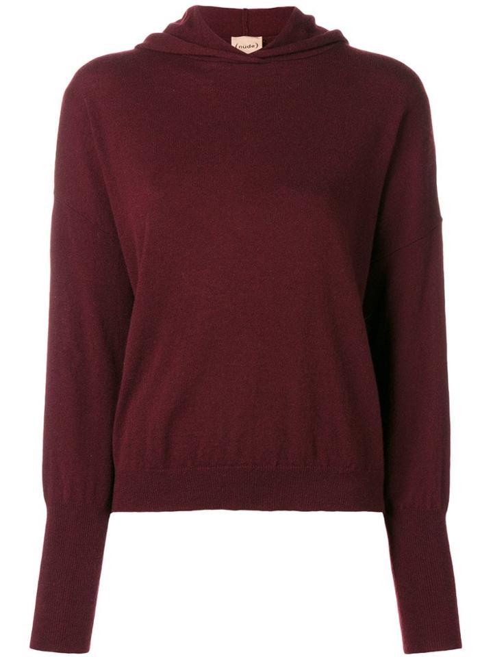 Nude Hooded Sweatshirt - Red