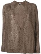 Brunello Cucinelli Sheer Cardigan With Sequins - Brown