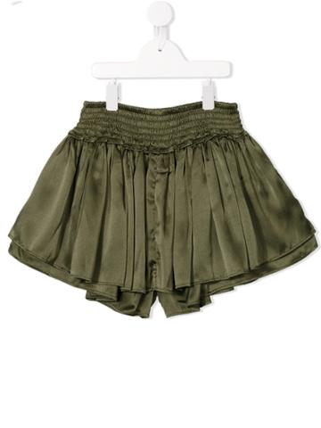 Velveteen Eloise Layered Skirt - Green