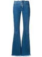 7 For All Mankind Frayed Edges Flared Jeans - Blue