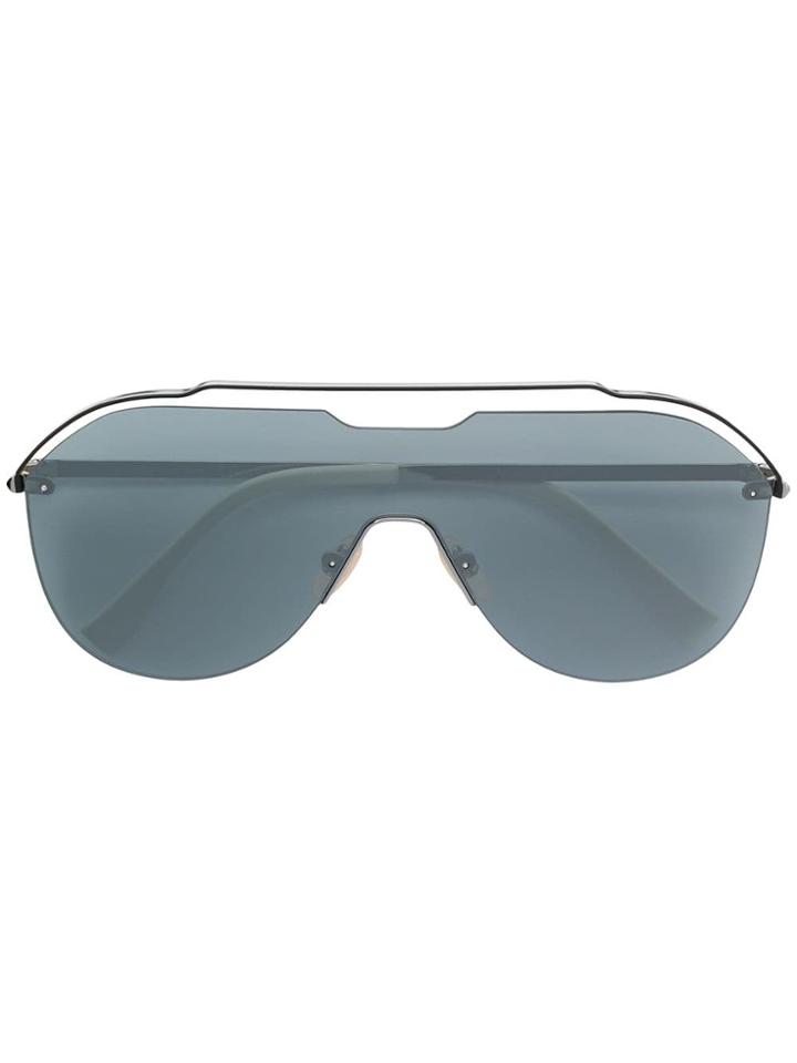 Fendi Eyewear Oversized Aviator Frame Sunglasses - White