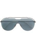 Fendi Eyewear Oversized Aviator Frame Sunglasses - White