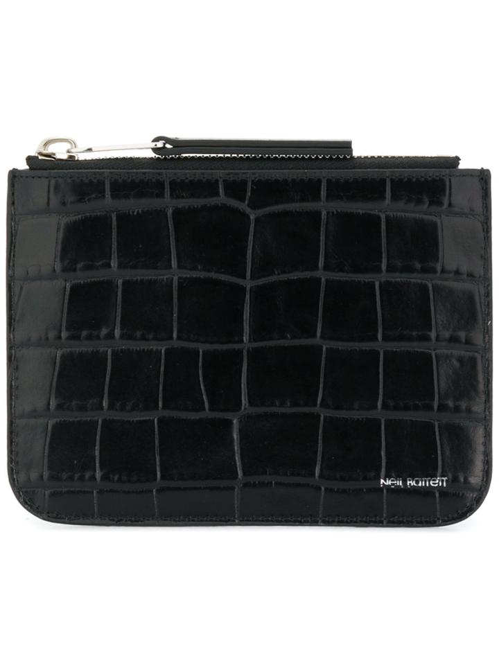 Neil Barrett Snakeskin Embossed Coin Purse - Black