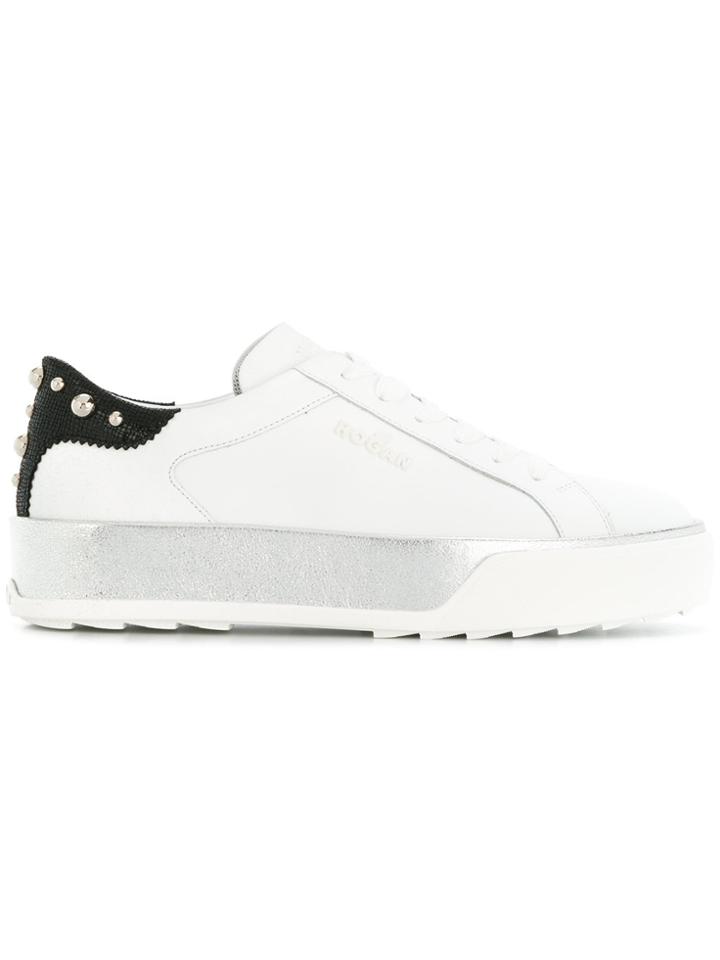 Hogan Metallic Platform Sneakers - White
