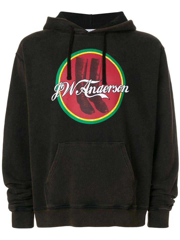 Jw Anderson Logo Print Hoodie - Brown