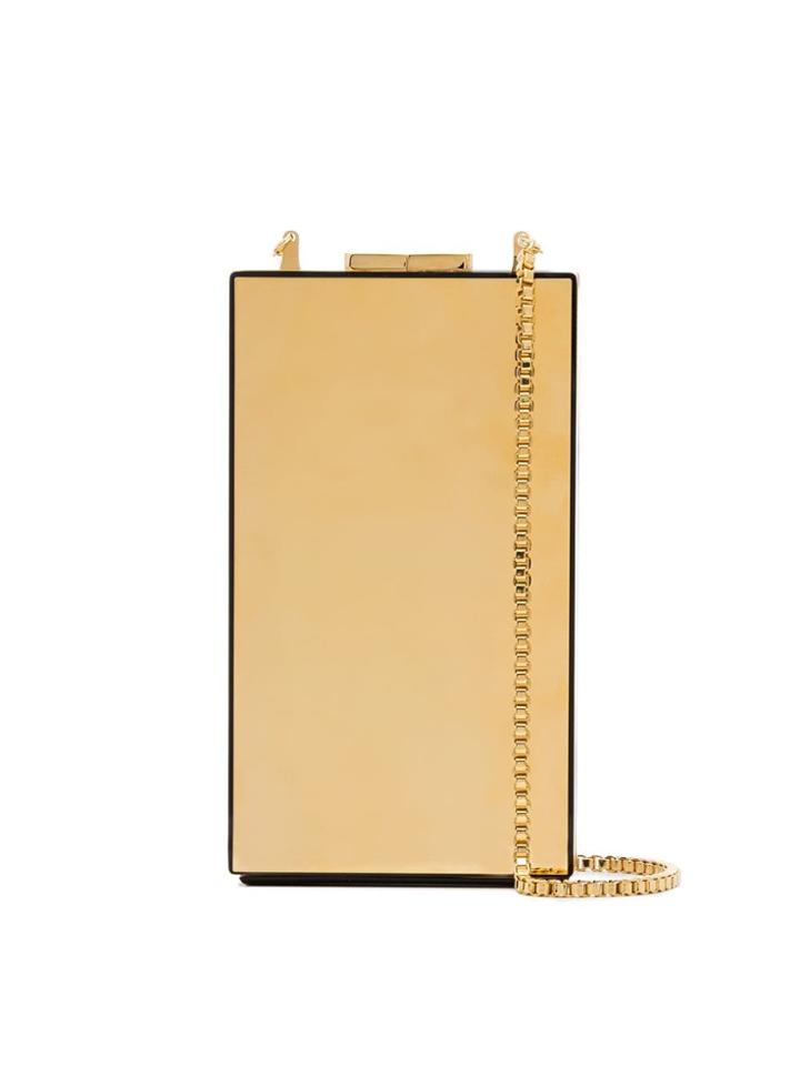 Marzook Capsule With Chain Leather Clutch - Metallic